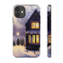 Glowing Homes in the Snow with Christmas Decorations - Impact Resistant Phone Case iPhone 11 Glossy